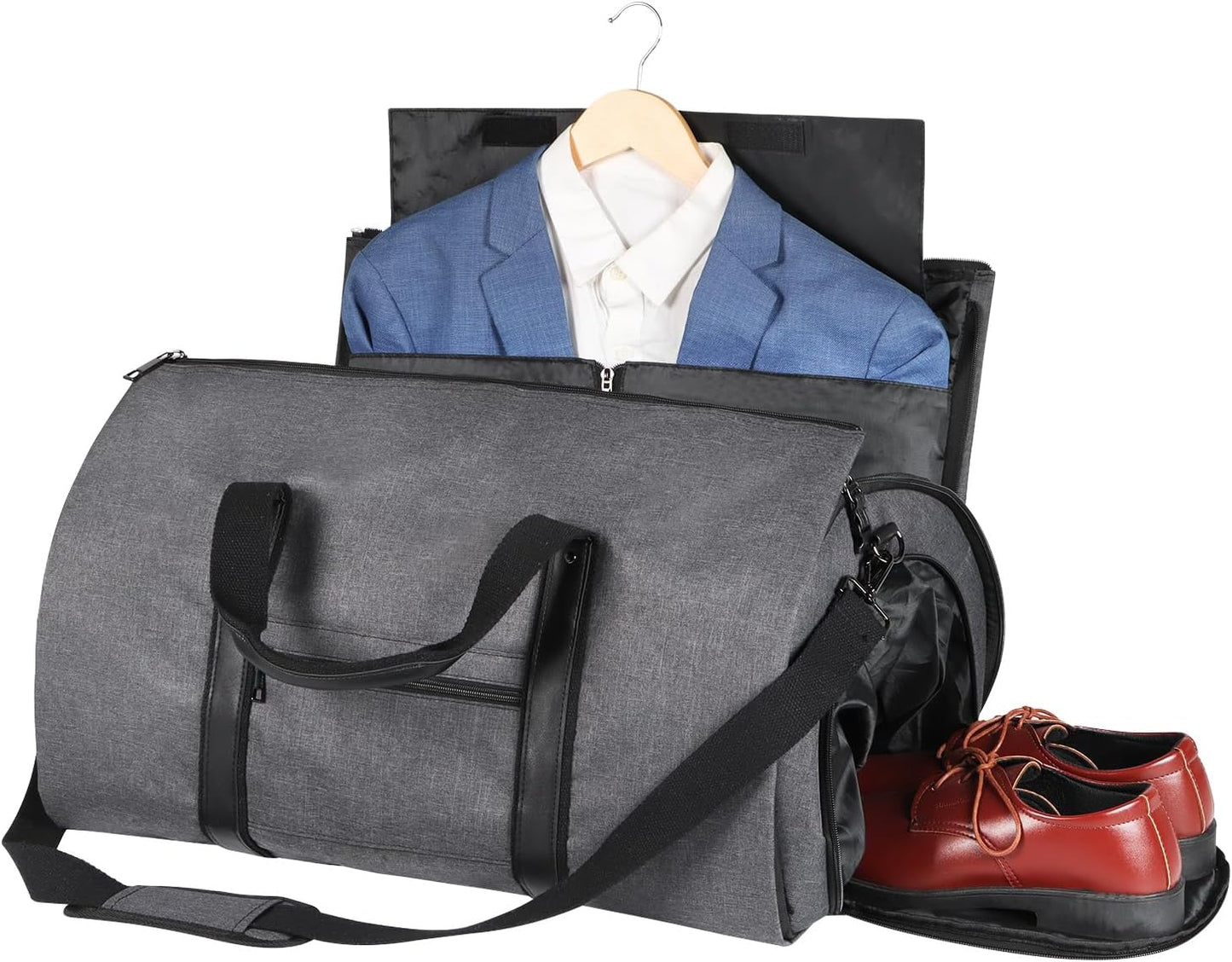 Convertible Garment Bag with Shoulder Strap Carry on Garment Duffel Bag for Men Women - 2 in 1 Hanging Suit Coat Business Travel Bags Weekender Bag